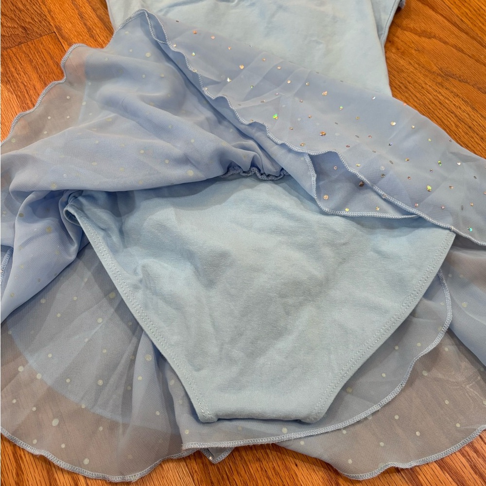 Arshiner Flutter Sleeve Blue Ballet Dance Leotard Sz 140 6-7Y - Picture 6 of 6